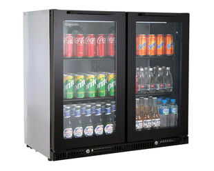 Gasmate Premium Glass Bar Fridge  187L - 2 Door