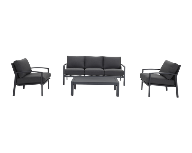 Jette 5 Seater Lounge Setting Bundle - Gunmetal Grey, Gunmetal Grey, hi-res