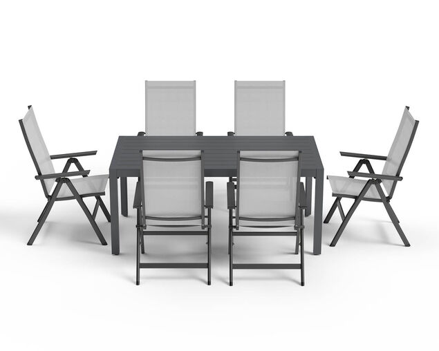 Frankie-Jette 7 Piece Dining Setting - Gunmetal Grey, , hi-res