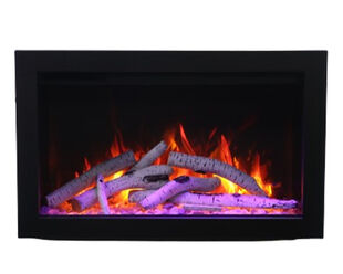 Amantii Smart 26” Fireplace – includes a steel trim, glass inlay, 10 piece log set with remote and cord