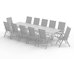 Frankie-Jette 13 Piece Extension Dining Setting - Bone