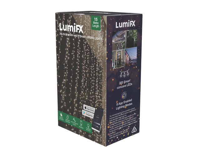 LumiFX 300 Bulb Warm-White Smart String Lights, , hi-res image number null