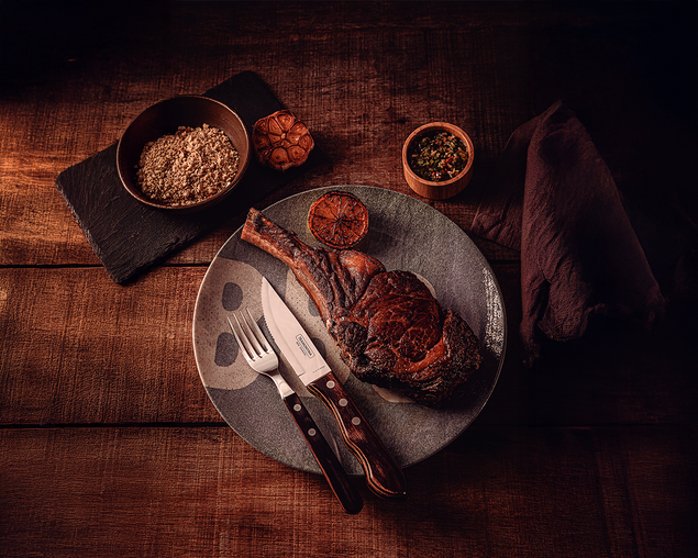 Tramontina 4Pc Polywood Jumbo Steak Knife Set - Brown, , hi-res