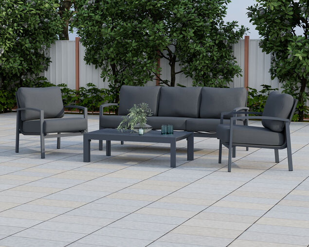 Jette 5 Seater Lounge Setting Bundle - Gunmetal Grey, Gunmetal Grey, hi-res image number null