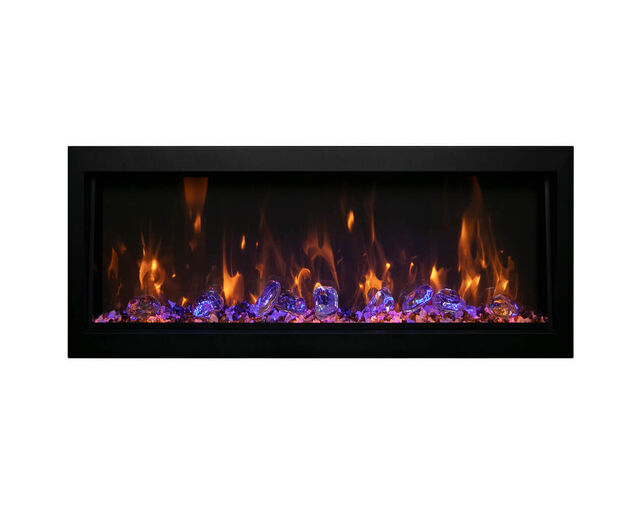 Amantii Smart 88″ Wide – Deep Indoor or Outdoor Electric Built-in only with Black Steel Surround, , hi-res