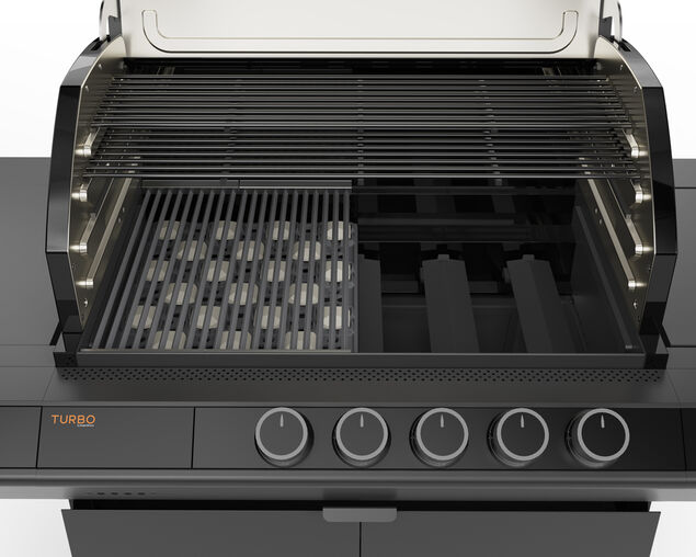 Ziegler & Brown Turbo Classic 5 Burner BBQ on Cart with Side Burner & Drawer (T Series), , hi-res