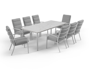 Jette Dome 9 Piece Dining White