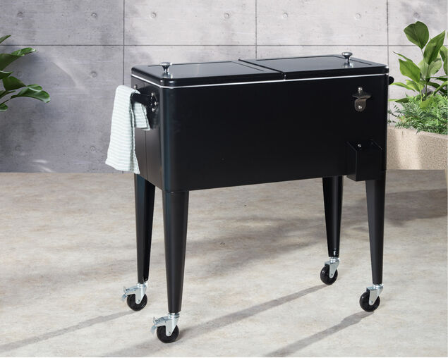 Retro Cooler Roller 76L Matte Black, Matte Black, hi-res