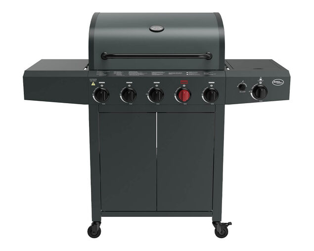 Downunder 5 Burner BBQ With Side Burner & Pro Sear Zone - Matt Grey, Matt Grey, hi-res image number null