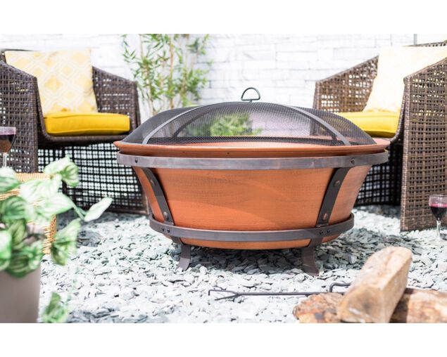 Brushed Copper Cast Iron Fire Pit, , hi-res