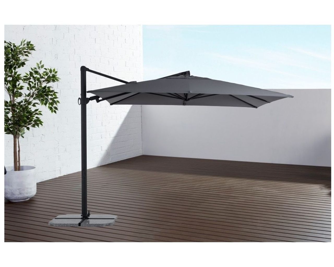 Naples 3x3m Square Cantilever Umbrella Charcoal