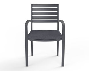 Boston Slatted Dining Chair - Gunmetal Grey
