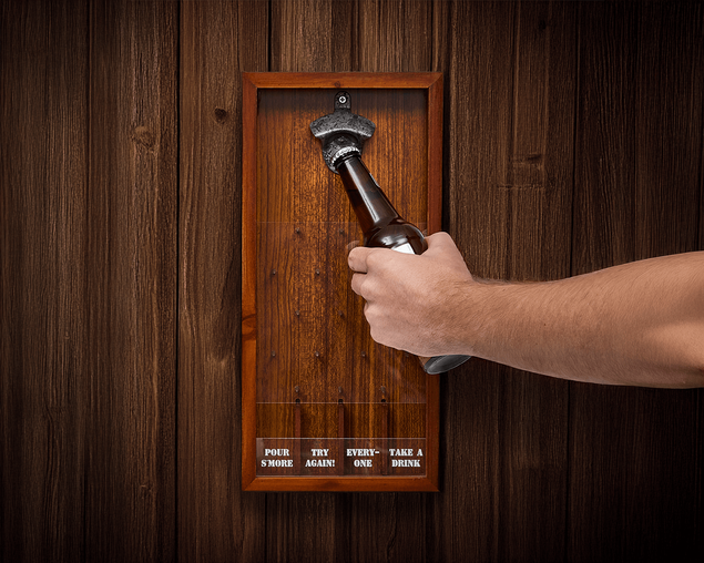 Beer Bottle Cap Drop Game - Pinewood & Steel, , hi-res