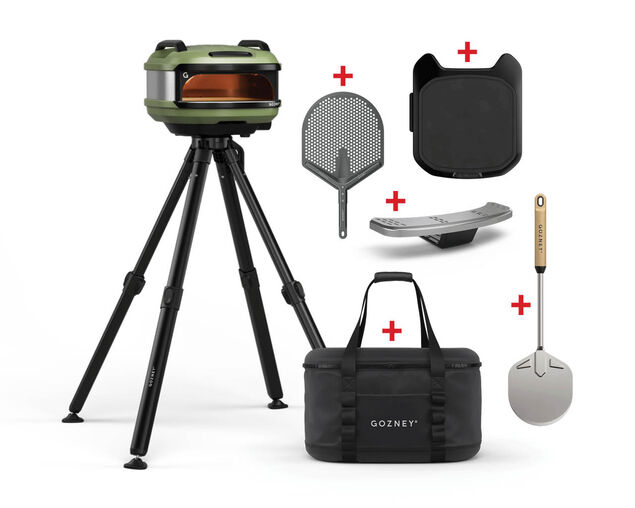 Gozney Tread Peak Bundle Portable Pizza oven with Stand and Cooking Accessories – Olive, Olive, hi-res image number null