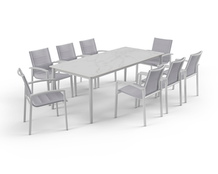 Boston Dome 9 Piece Dining White