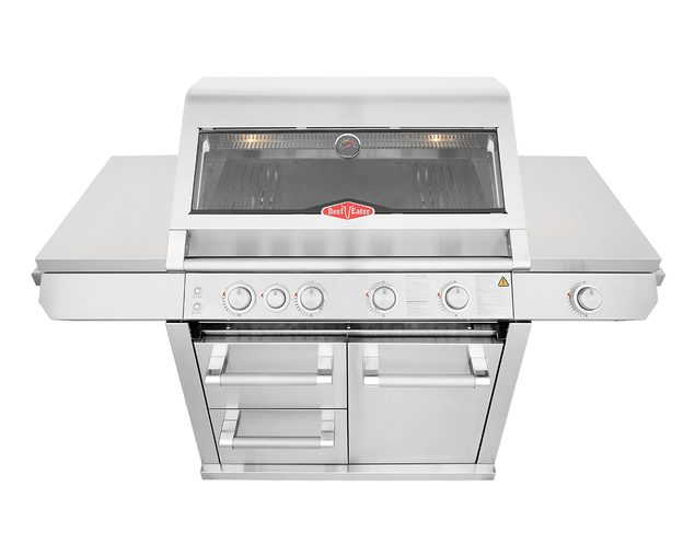 BeefEater 7000 Premium 4 Burner Flame Failure BBQ on Side Burner Cart, , hi-res