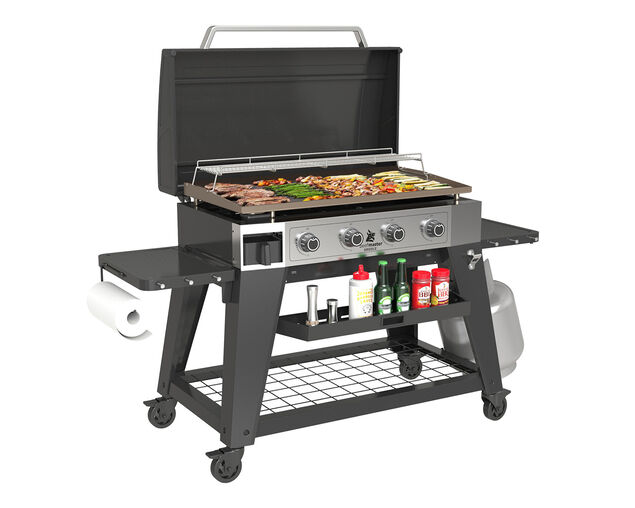 Beefmaster Griddle 4 Burner Flat Top BBQ on Cart, , hi-res
