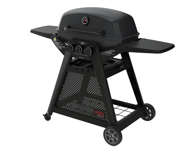 Ziggy Elite Triple Grill LPG BBQ Plus Cart Bundle - Midnight (Limited Edition), Midnight Limited Edition, hi-res