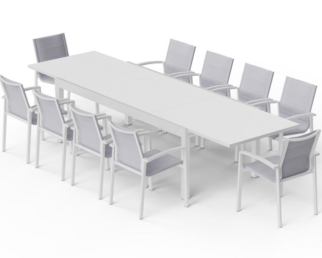 Boston-Sinta 11-Piece Extension Dining Setting - White, White, hi-res