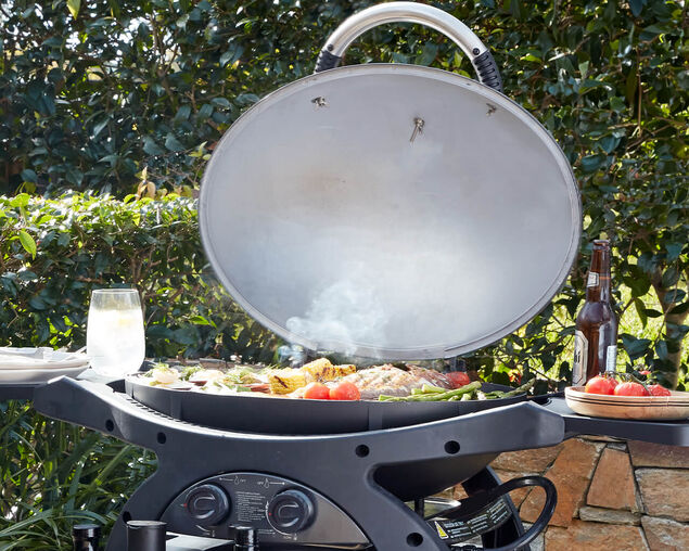 Ziggy Classic Twin Grill LPG BBQ - Gunmetal Grey, Gunmetal Grey, hi-res