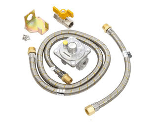 Gasmate Natural Gas High Flow Regulator & Hose Kit with Ball Valve (1/2" BSPT TO 5/8" UNF (3/8" SAE))