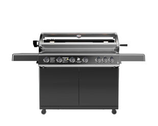 Deluxe Beefmaster T-Series 6 Burner BBQ on Classic Cart with Folding Shelves