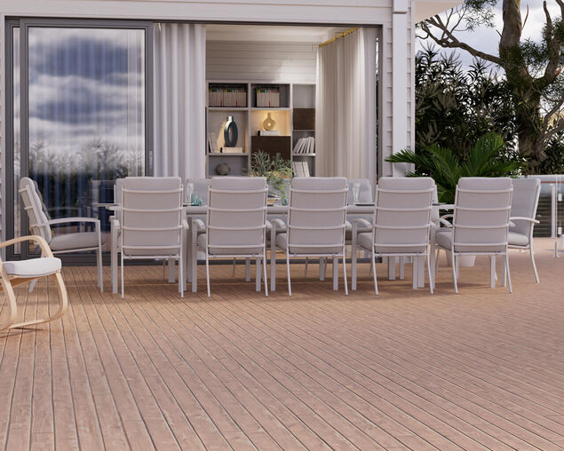 Jette 12 Seater Extension Dining Setting Bundle - Bone, Bone, hi-res