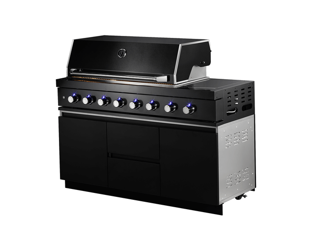 Aspire 6 Burner BBQ with Rear & Side Burners (LPG Gas), , hi-res