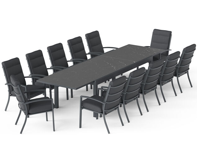 Jette-Sinta 13-Piece Extension Dining Setting - Gunmetal Grey, , hi-res