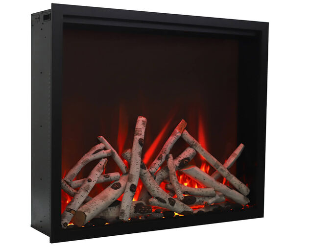 Amantii Smart 48” Fireplace – includes a steel trim, glass inlay, 20 piece log set with remote and cord, , hi-res