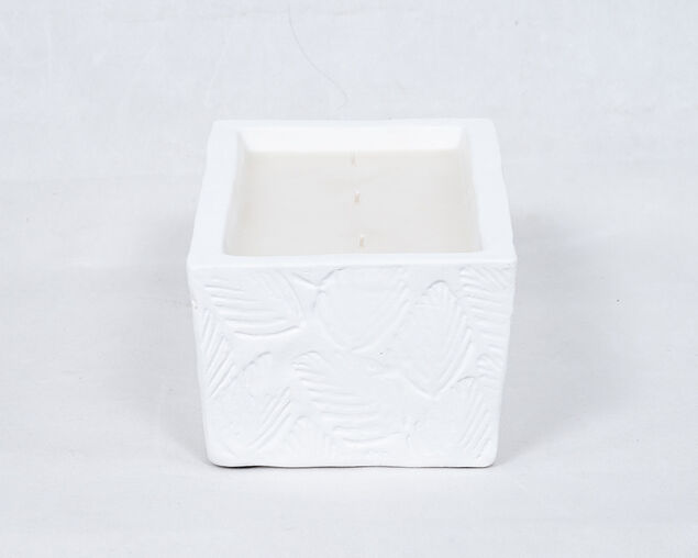 Citronella Ceramic Rectangle White Leaf Candle, , hi-res