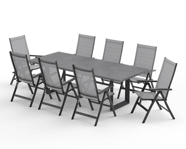 Frankie-Avalon 9 Piece Dining Setting (Gunmetal Grey), , hi-res image number null