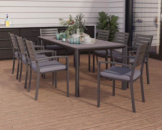 Boston-Eden 9 Piece Slatted Dining Setting, , hi-res