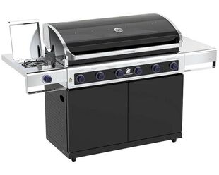 Premium Beefmaster 6 Burner BBQ on Classic Cart with Stainless Steel Side Burner
