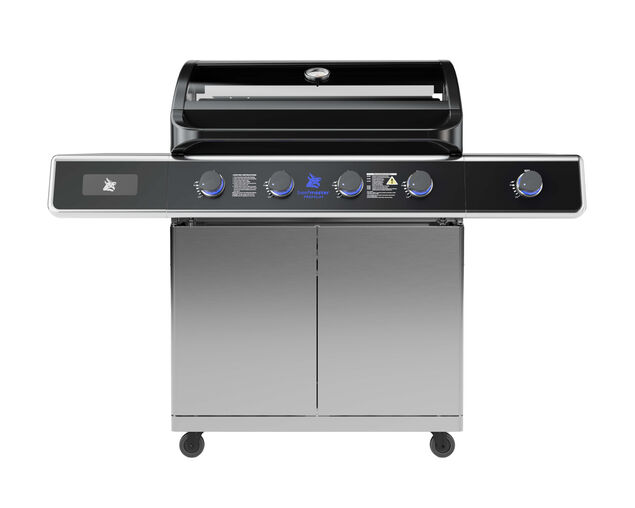 Beefmaster Classic 4 Burner On Deluxe Cart With Cast Iron Side Burner, , hi-res image number null