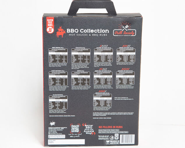 Grill Society 10 Piece BBQ Hot Sauces & BBQ Rubs Collection, , hi-res