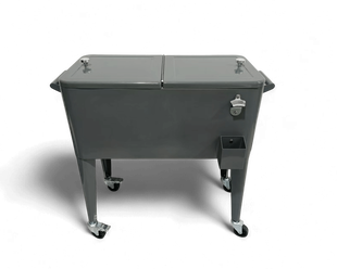 Retro Cooler Roller 76L Grey