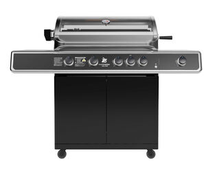 Beefmaster Deluxe T-Series 4 Burner BBQ on Classic Cart with Stainless Steel Side Burner