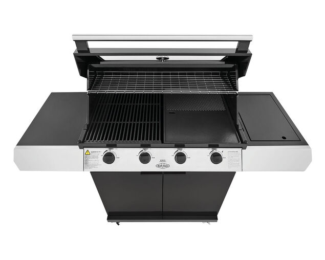 BeefEater 1200 Series - 4 Burner Black Enamel BBQ With Side Burner, , hi-res