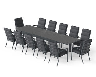 Jette-Sinta 13-Piece Extension Dining Setting - Gunmetal Grey