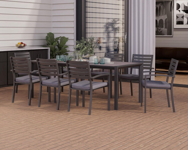 Boston-Eden 9 Piece Slatted Dining Setting, , hi-res