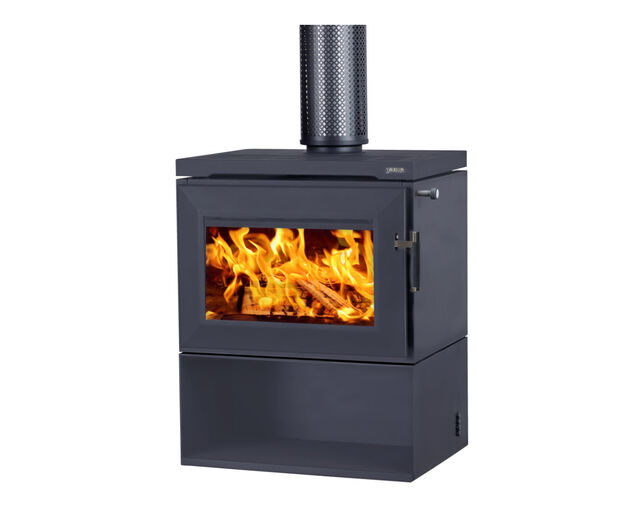 Saxon Blackwood Freestanding Wood Heater with Wood Storage, , hi-res image number null