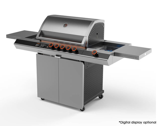 Ziegler & Brown Turbo Elite 5 Burner BBQ on Cart with Side Burner & Drawer (T Series), , hi-res