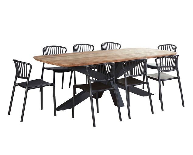 Jakarta Teak Mix and Match 9 Piece Dining Setting, , hi-res