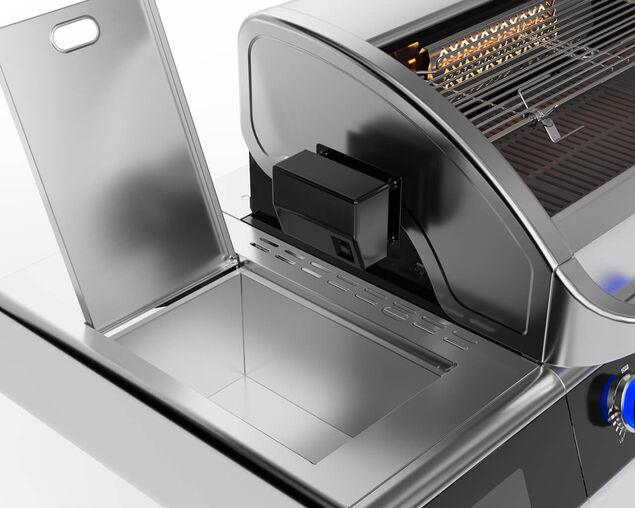 Deluxe Beefmaster T-Series 6 Burner BBQ on Deluxe Cart with Cast Iron Side Burner, , hi-res