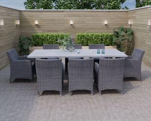 Avalon Tub 9 Piece Dining Setting