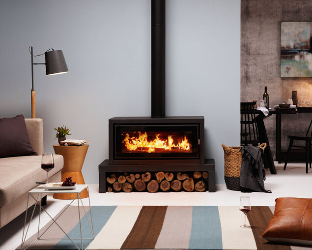 Norseman Aura Freestanding Wood Heater with Bench