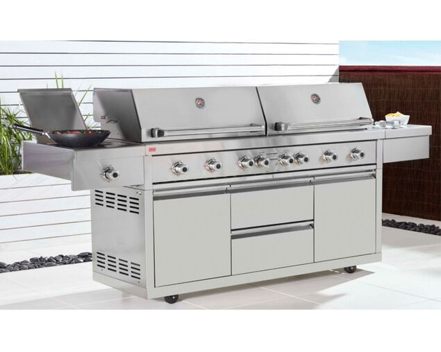 Ziegler & Brown Grand Turbo 6 Burner on Cart with Side Burner & Drawer L2-SERIES, , hi-res