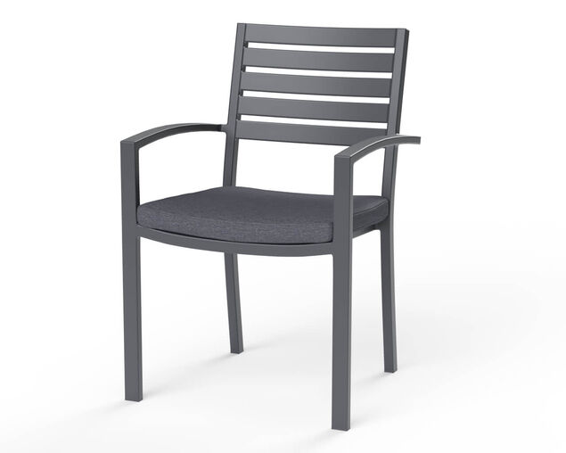 Boston Slatted Dining Chair - Gunmetal Grey, , hi-res