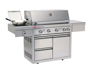 Ziegler & Brown Grand Turbo 4 Burner on Cart with Side Burner & Drawer L2-SERIES